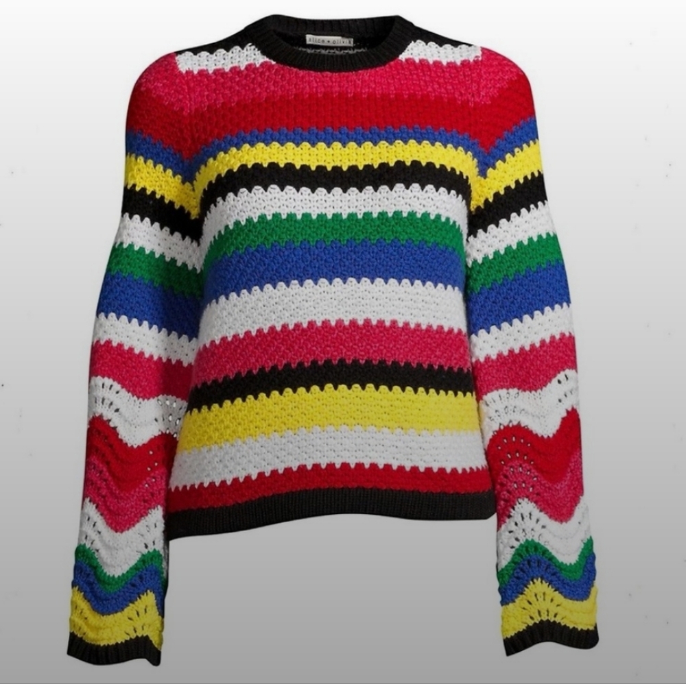 ALICE + OLIVIA Striped Sweater - Picture 2 of 5